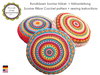 Round Pillow SUNRISE Cushion with crochet application ~ Crochet and sewing pattern PDF