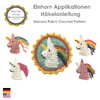 Einhorn - Button Aufnäher, Applikation - Häkelanleitung Ebook PDF-Datei
