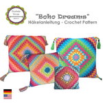 "Boho Dreams" Kissen Häkelanleitung PDF Deutsch, Englisch