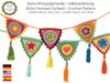 Boho Pennant Garland, 3 motifs, Heart, Flower, Star, Crochet Pattern PDF, English, Spanish