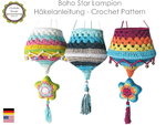 "Boho Star Lampions" lantern crochet tutorial Christmas lamp, Christmas decoration